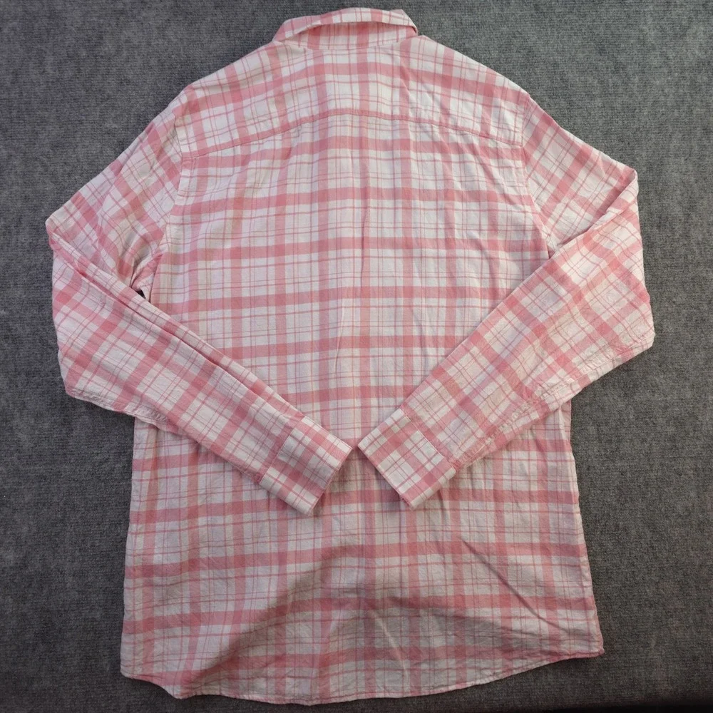 Southern‎ Tide Shirt Medium Pink Plaid Hemp Blend Long Sleeve Button Down - Picture 8 of 9
